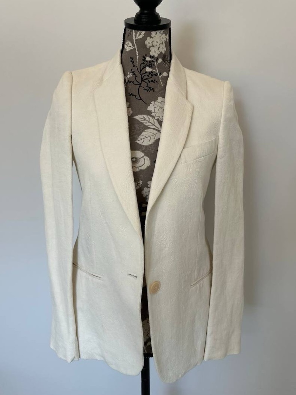 Stella McCartney Cream Single-Button Tailored Blazer